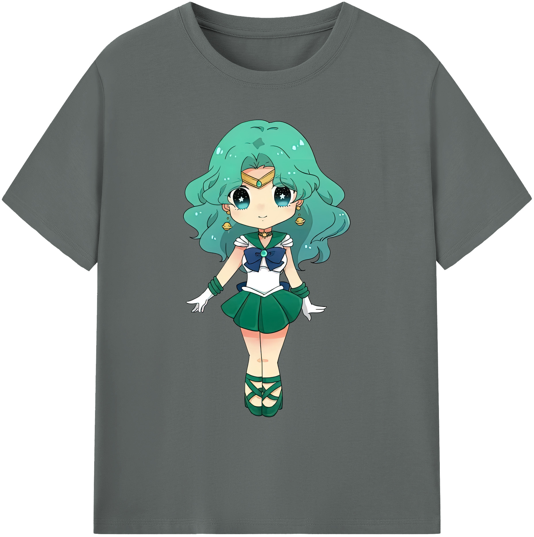 （画像用） 美少女戦士セーラームーン 海王 みちる（かいおう みちる） Sailor Moon Kaiou Michiru 綿100％ メンズ半袖Tシャツ｜肌触りやわらか＆通気性